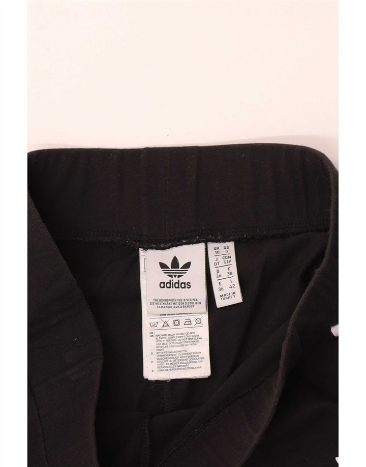 Adidas Womens Leggings UK 10 Small Black Cotton