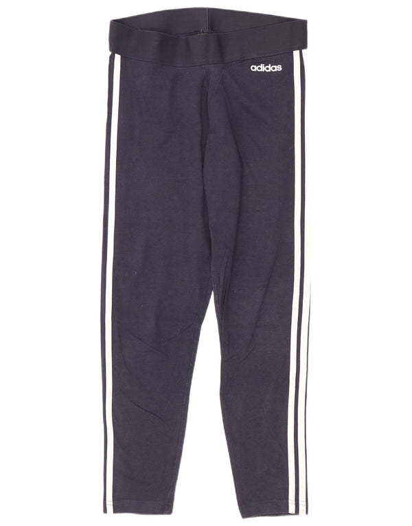 Γυναικεία Crop κολάν Adidas UK 12/14 Medium Navy Blue Cotton Sports