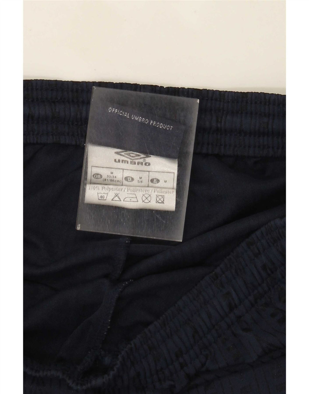 Umbro Mens Graphic Sport Shorts Medium  Navy Blue Striped Polyester