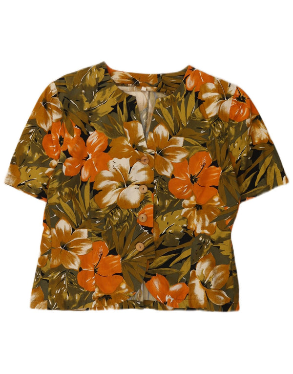 Lucia Womens Short Sleeve Shirt Blouse IT 46 Large Multicoloured Floral