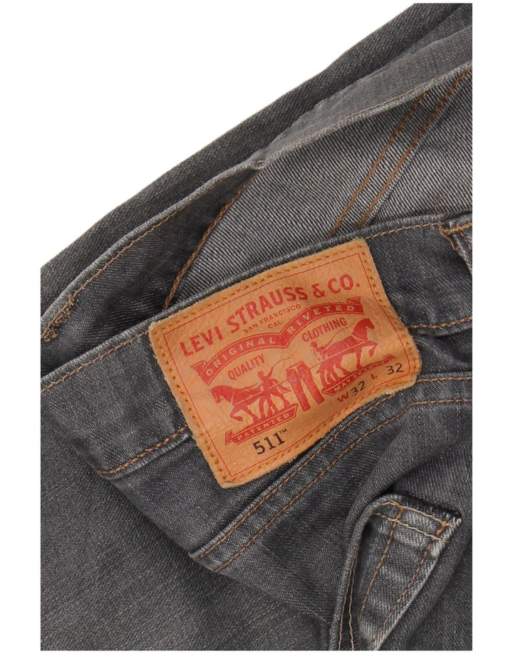 LEVI'S Mens 511 Slim Jeans W32 L32 Grey Cotton