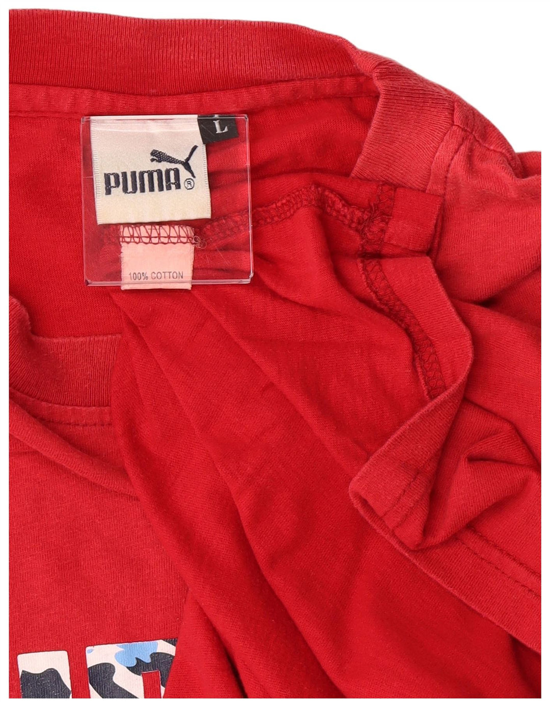 Puma Mens Graphic T-Shirt Top Large Red Cotton