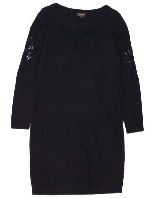 Abito maglione a maniche lunghe da donna Phase Eight UK 12 Medio blu navy floreale