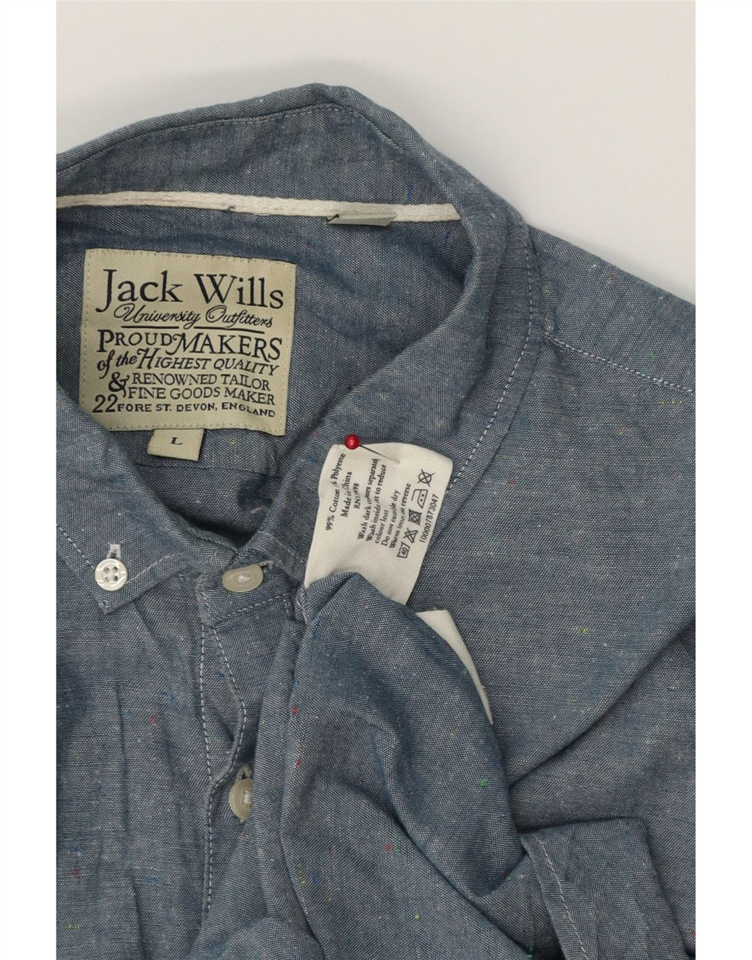 Jack Wills Mens Short Sleeve Shirt Large Blue Cotton