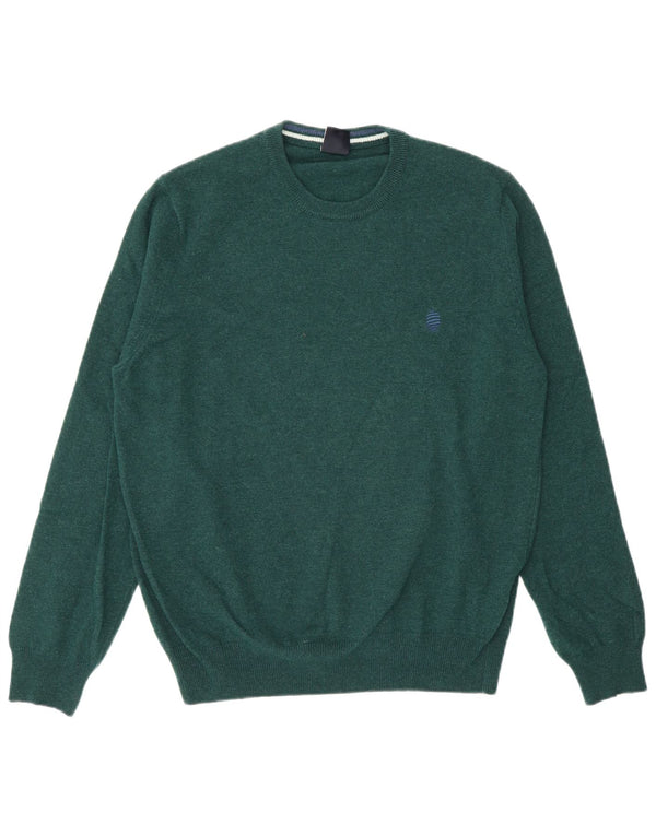 Marina Yachting Mens Crew Neck Jumper Sweater Medium Green Wool