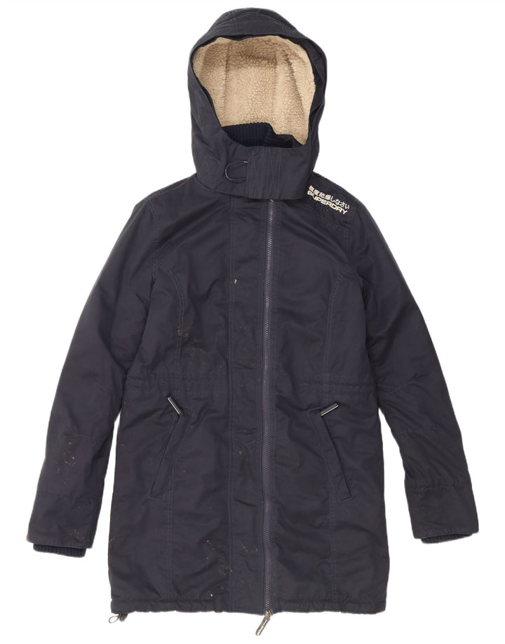 Giacca parka Sherpa da uomo con cappuccio Superdry UK 38 poliestere medio blu navy