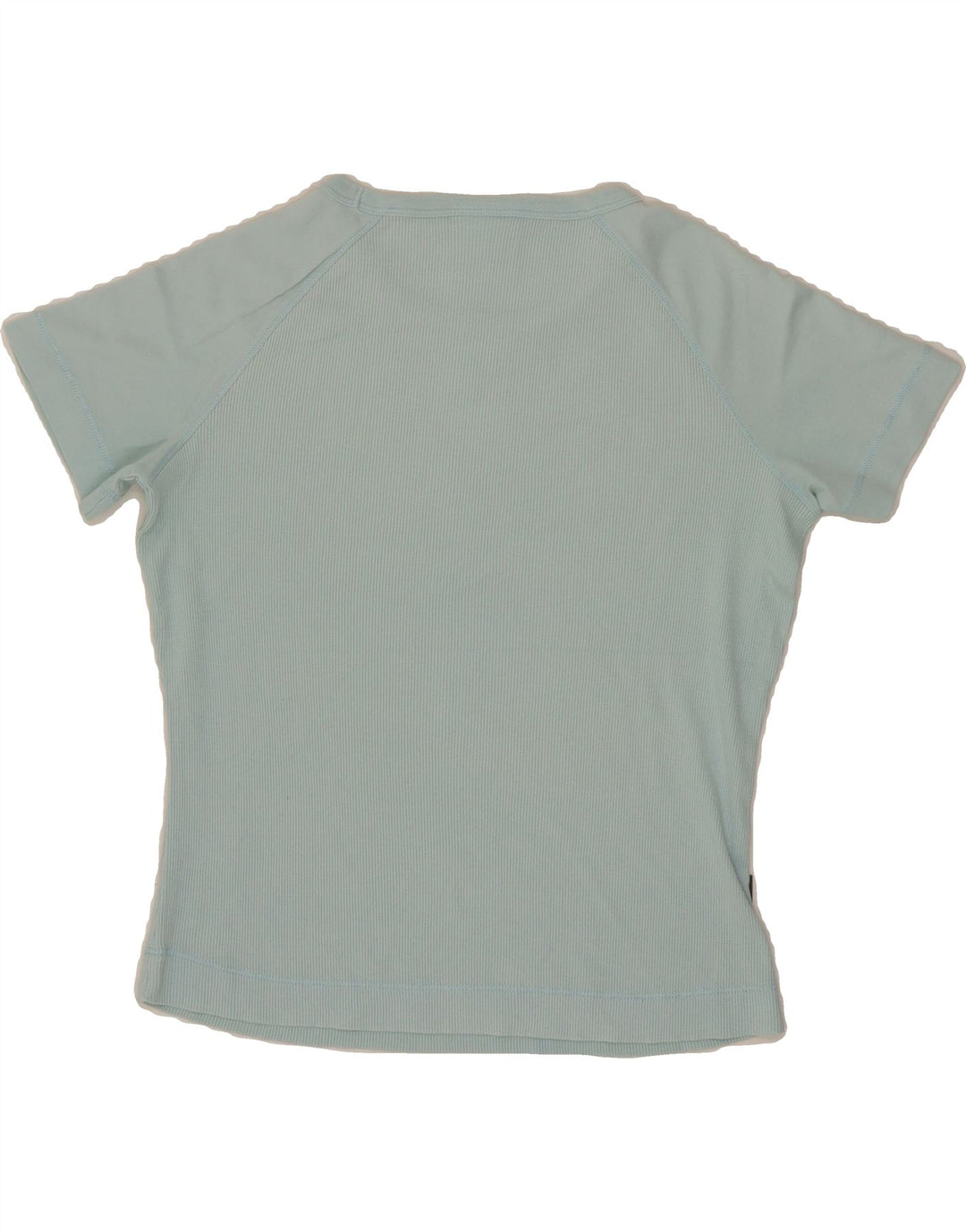 REEBOK Womens Crop T-Shirt Top UK 12 Medium Blue Cotton Vintage Reebok and Second-Hand Reebok from Messina Hembry 
