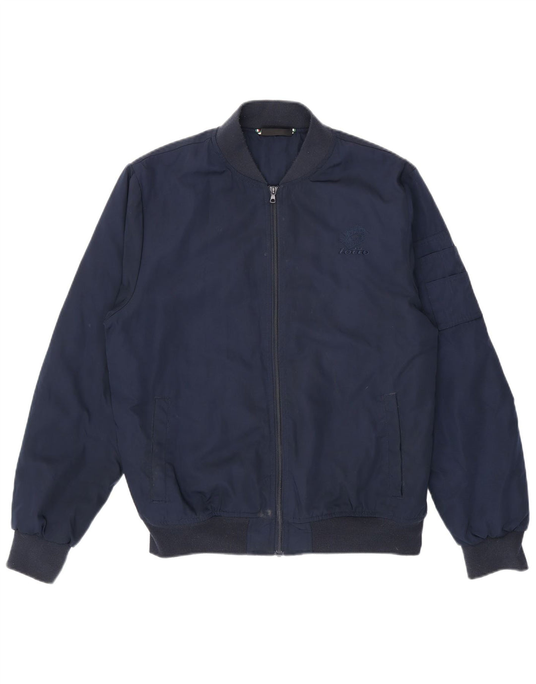 Lotto Mens Bomber Jacket UK 38 Medium Navy Blue Polyester