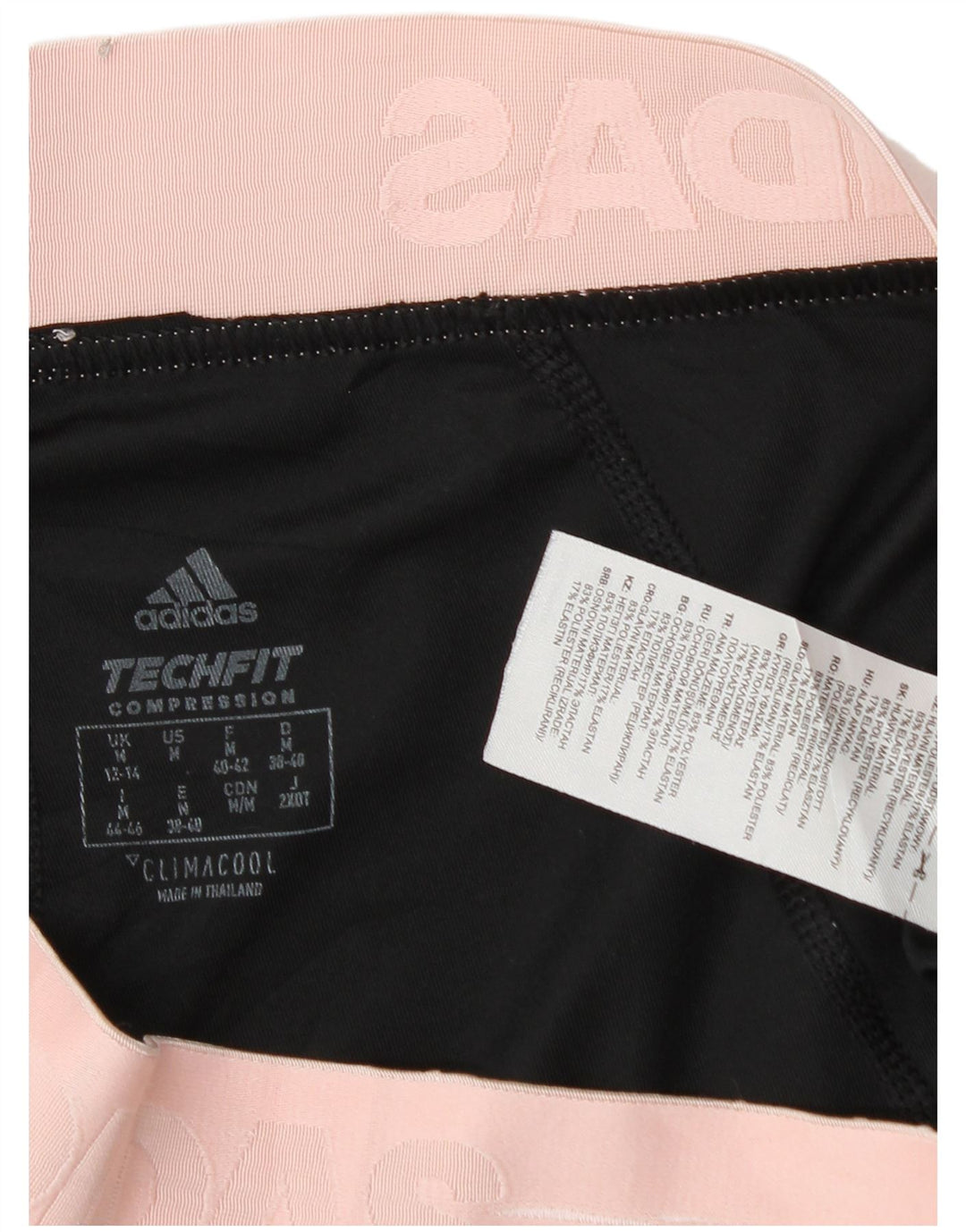 Adidas Grafiske Leggings til kvinder UK 12/14 Medium Sort Colourblock Polyester