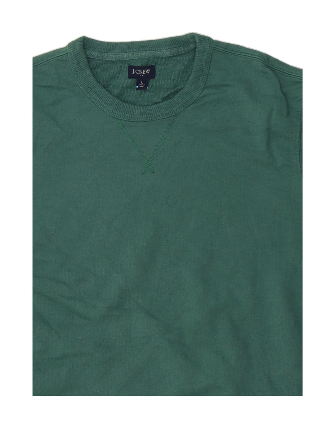 J. CREW Womens Sweatshirt Jumper UK 16 Large Green Cotton Vintage J. Crew and Second-Hand J. Crew from Messina Hembry 