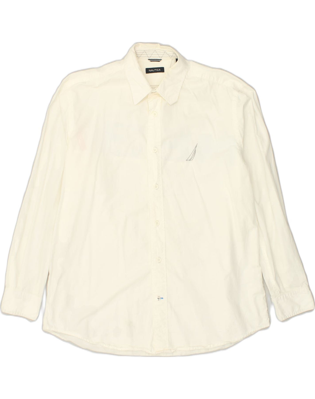 NAUTICA Mens Graphic Shirt XL Off White Cotton | Vintage Nautica | Thrift | Second-Hand Nautica | Used Clothing | Messina Hembry 