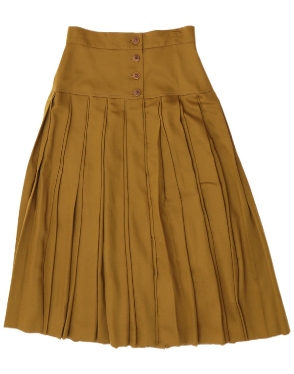 Antonio Baldan Damen-Faltenrock mit hoher Taille, Größe 46, Größe L, W28, Khaki, Wolle