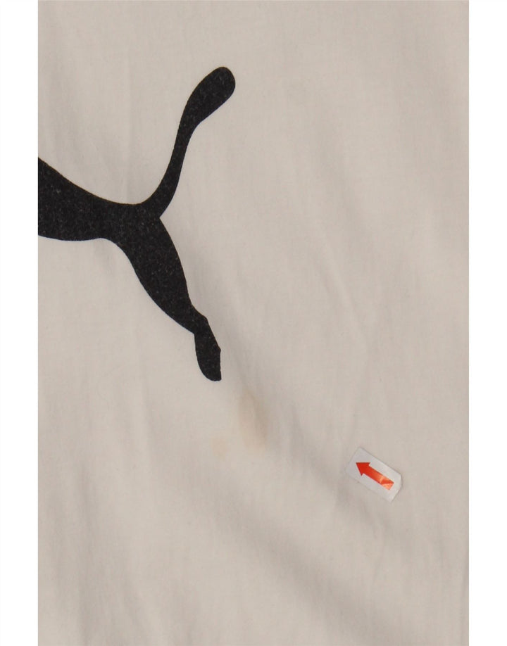 PUMA Mens Graphic T-Shirt Top XL White Cotton