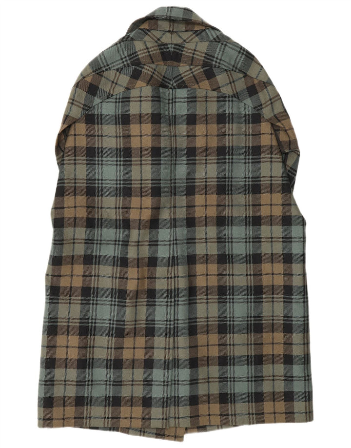 Alberto Biani Womens Double Breasted Coat IT 42 Medium Green Plaid