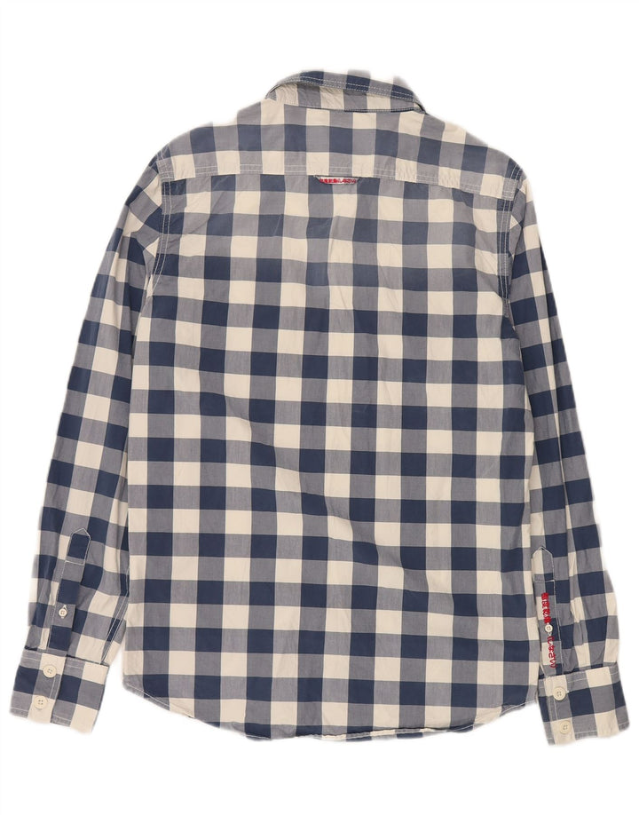 Superdry herreskjorte stor marineblå Gingham bomuld