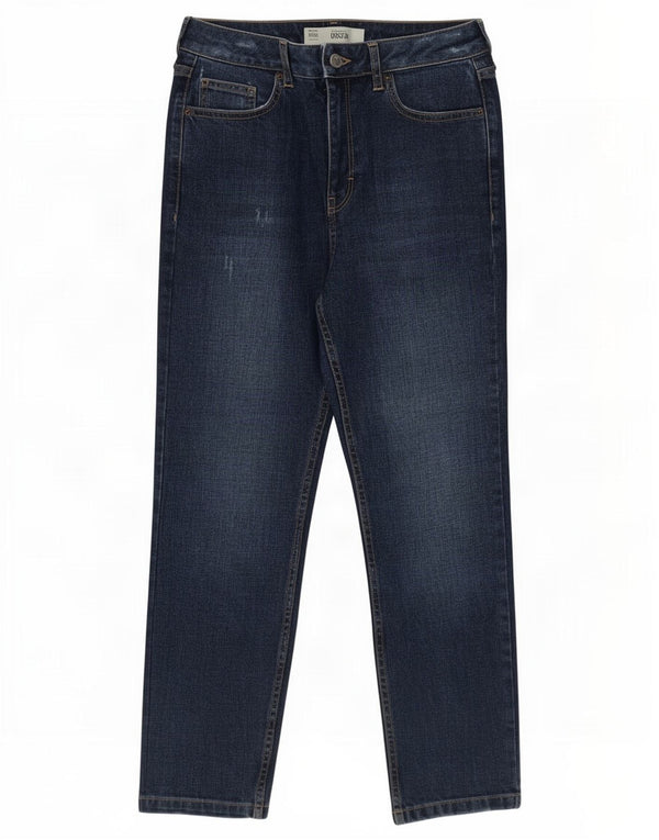 Topshop Damen Orson Distressed Straight Jeans W28 L25 Blaue Baumwolle