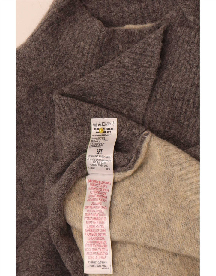 Marks & Spencer Dame Turtle Neck Jumper Sweater UK 14 Medium Grey