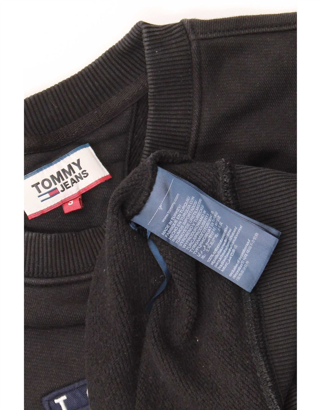 Tommy Hilfiger Mens Graphic Sweatshirt Jumper Small Black Cotton