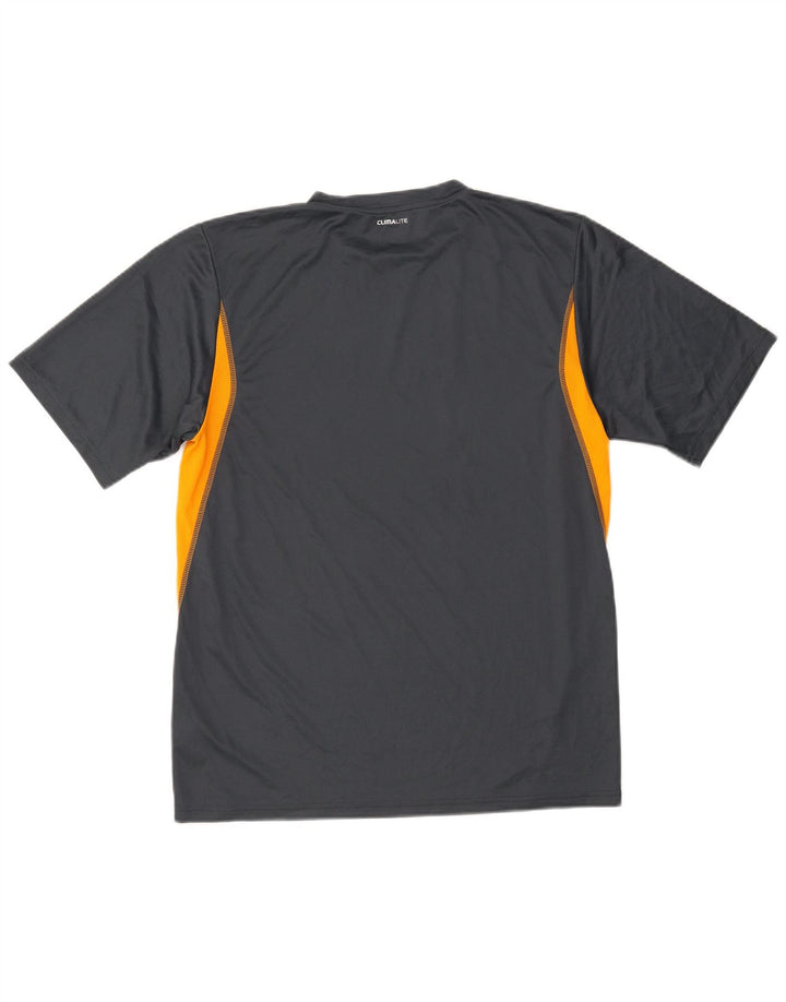 Adidas Herren Climalite T-Shirt Top Mittelgraues Colourblock-Polyester