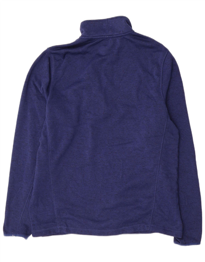 FILA Mens Zip Neck Sweatshirt Jumper Large Navy Blue Polyester