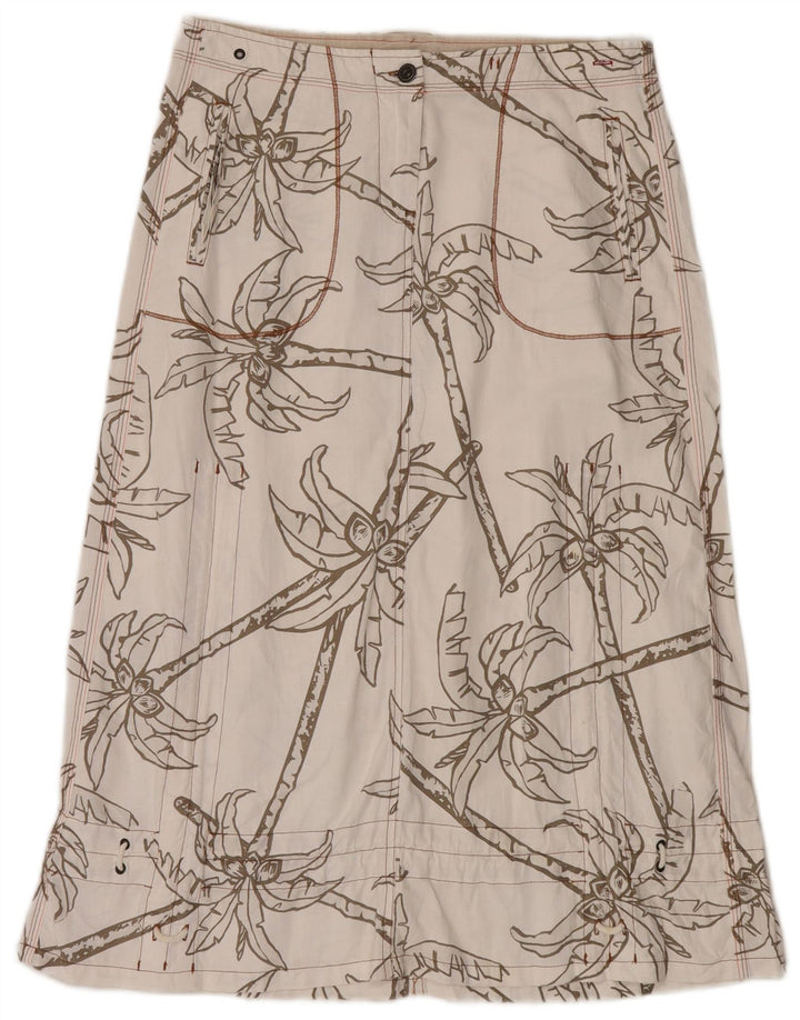 Murphy & Nye Falda larga para mujer W30 Algodón floral blanco mediano