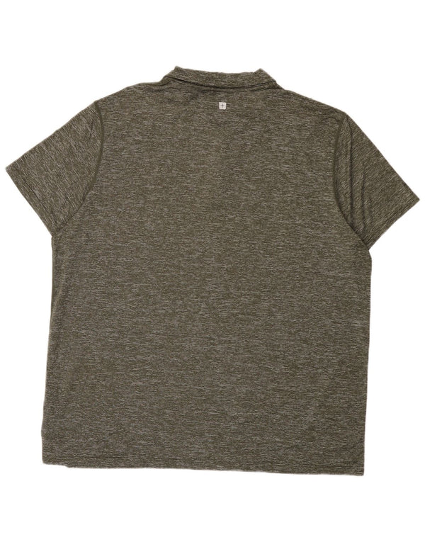 Mountain Warehouse Polo Homme 2XL Kaki Moucheté Polyamide