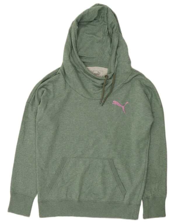 Puma Damen Kapuzenpullover UK 18 XL Grün gefleckte Baumwolle