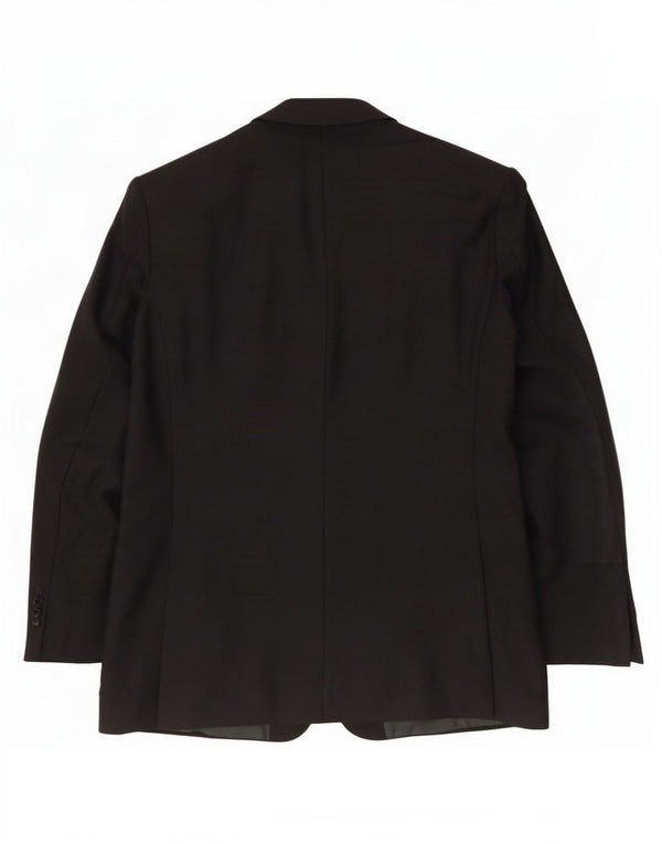 Marks & Spencer Mens 2 Button Blazer Jacket Size 42 Large Black Wool