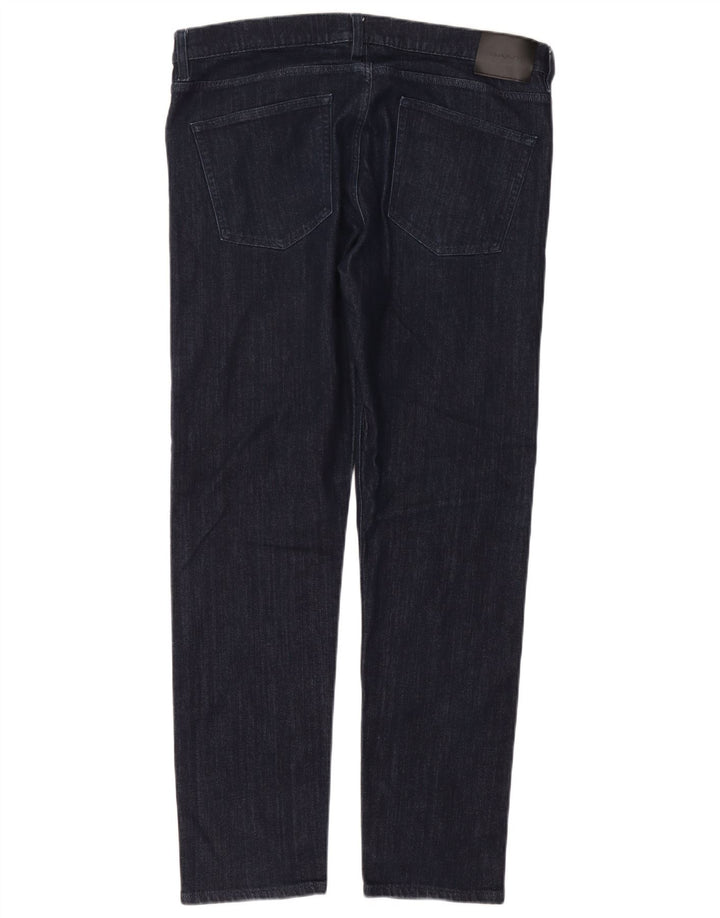 Gant Mens Slim Jeans W36 L32 Navy Blue Cotton