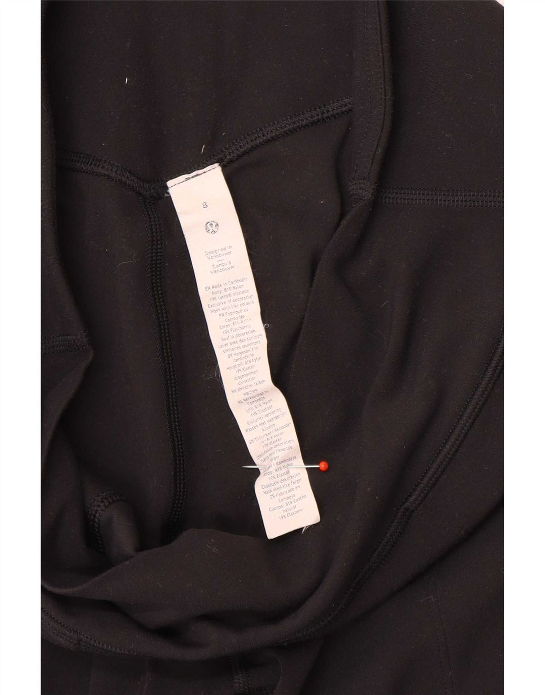 Lululemon Damen-Trainingshose, Jogginghose, US 8, mittelgroß, schwarzes Nylon