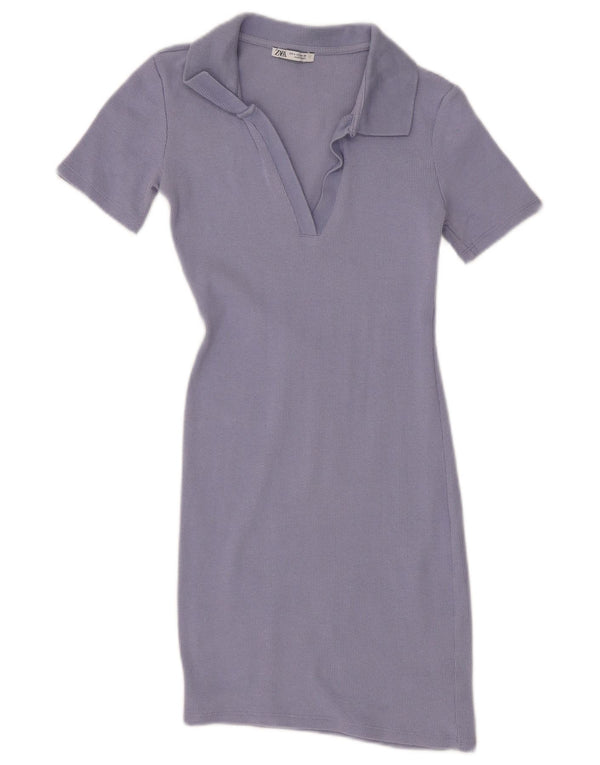 Zara Damen Polokleid UK 8 Small Lila