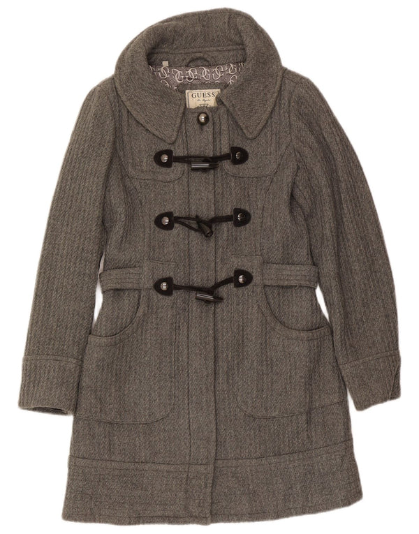 Guess Damen Dufflecoat UK 10 Small Grau Polyester
