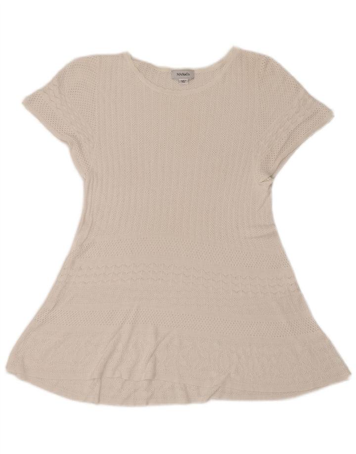 Max & Co. Womens See Through Crochet A-Line Dress UK 10 Small White