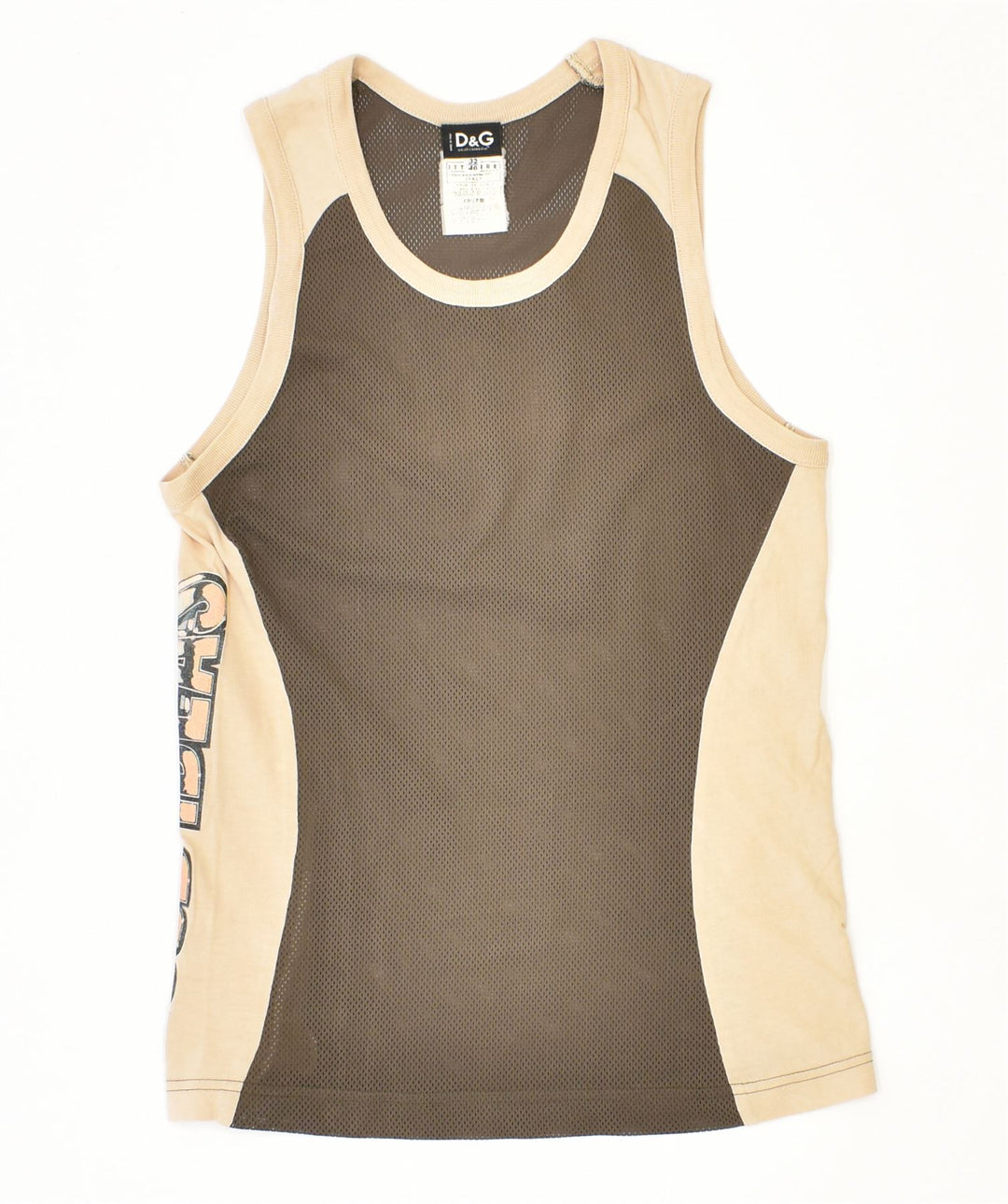 DOLCE & GABBANA Damen Slim Fit Weste Top IT 46 Large Khaki Polyester