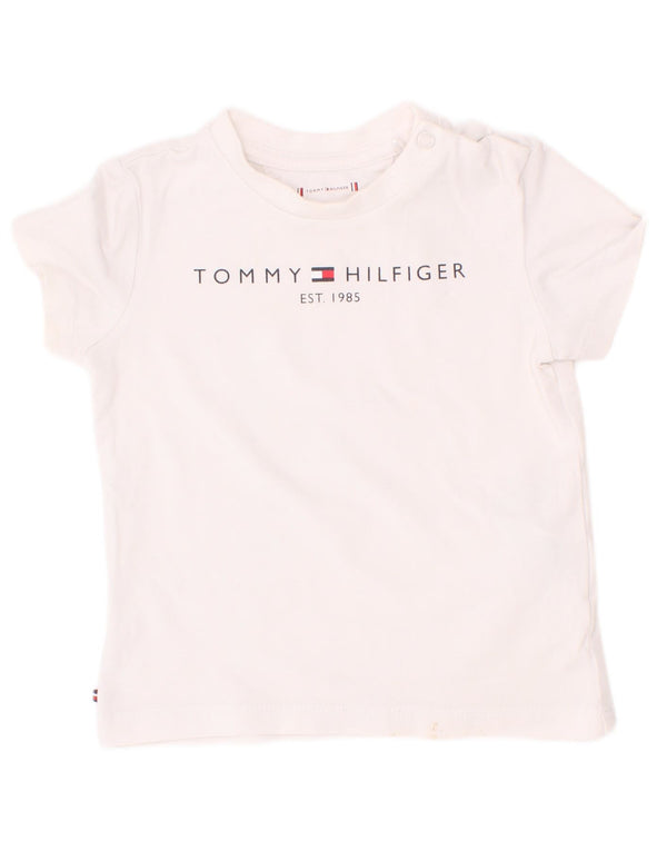 Tommy Hilfiger Baby Boys Grafisk T-Shirt Top 9-12 måneder Hvid Bomuld