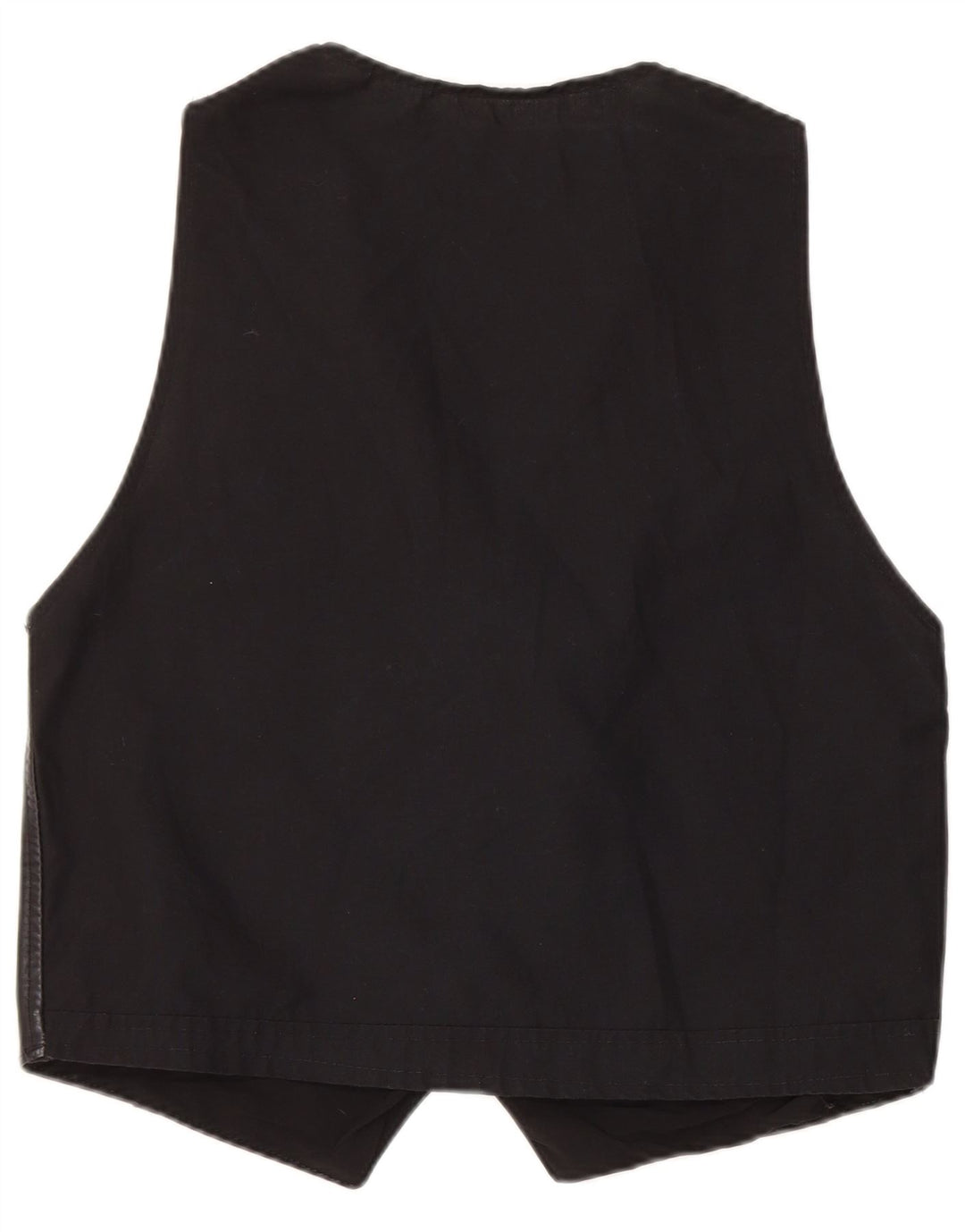 Vintage Mens Leather Waistcoat Medium Black