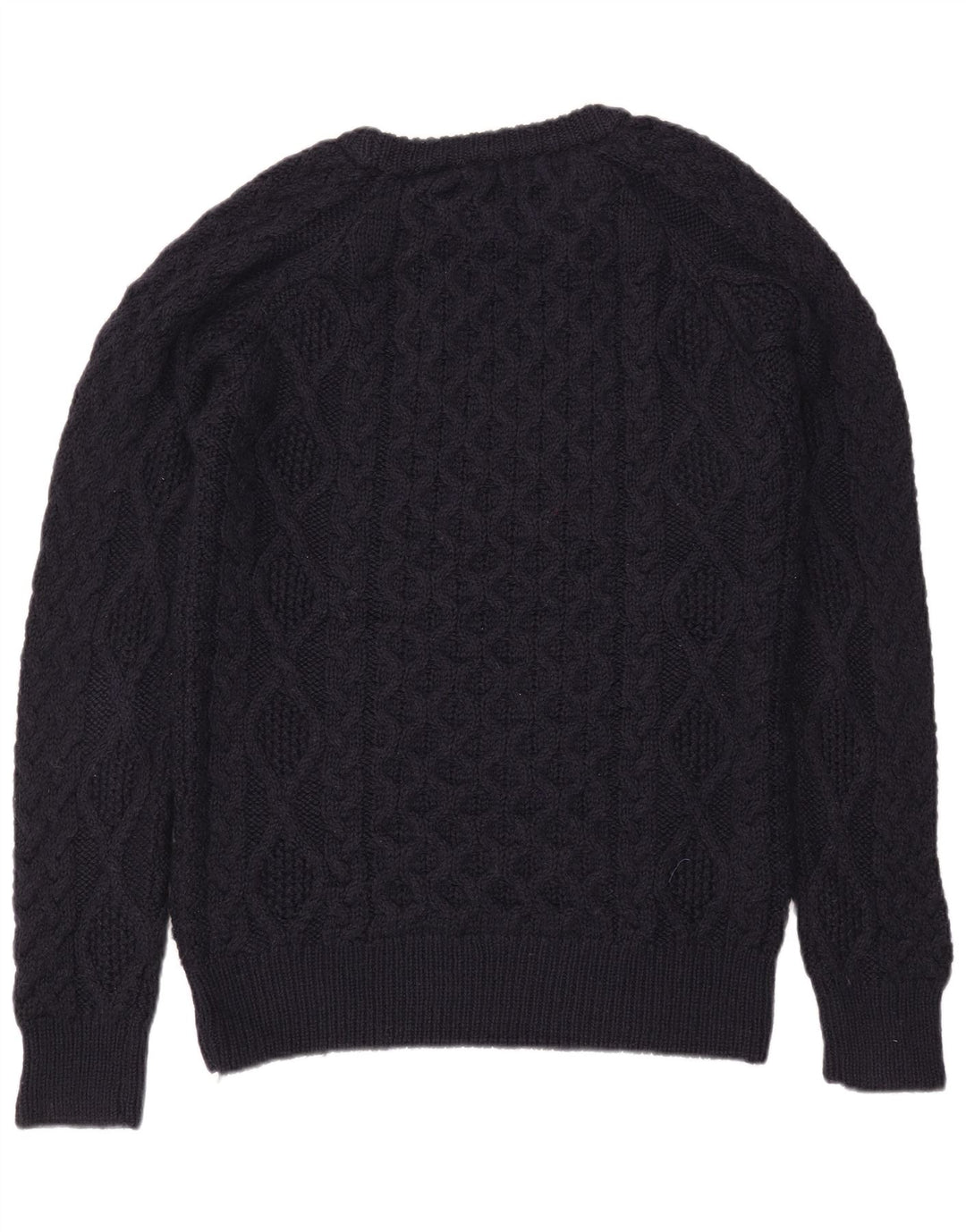Zara Mens Boat Neck Jumper Sweater Large Navy Blue Wool