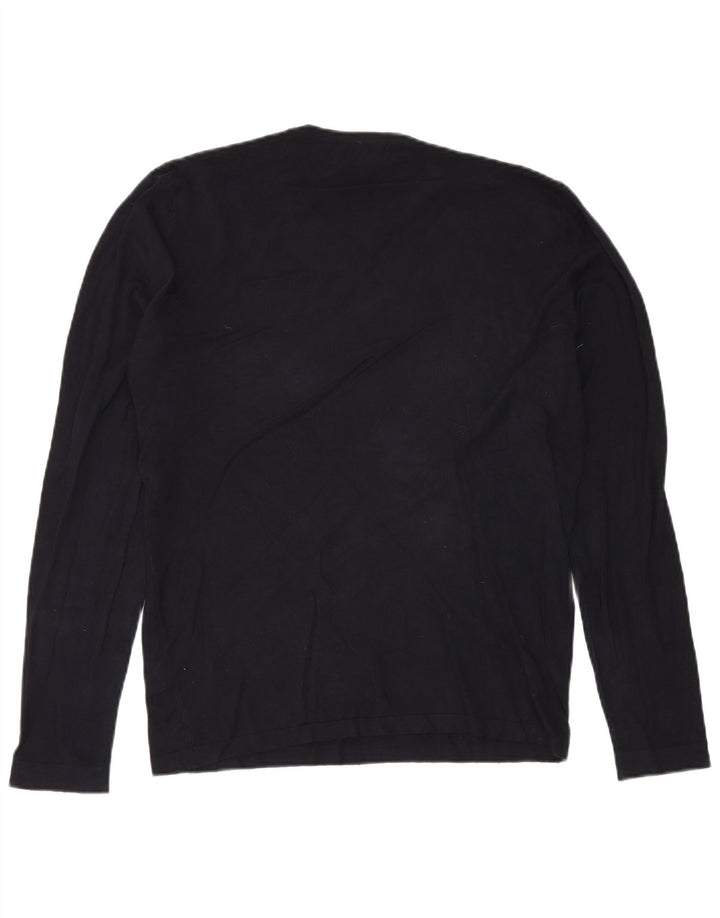ZARA Mens Crew Neck Jumper Sweater XL Navy Blue Viscose