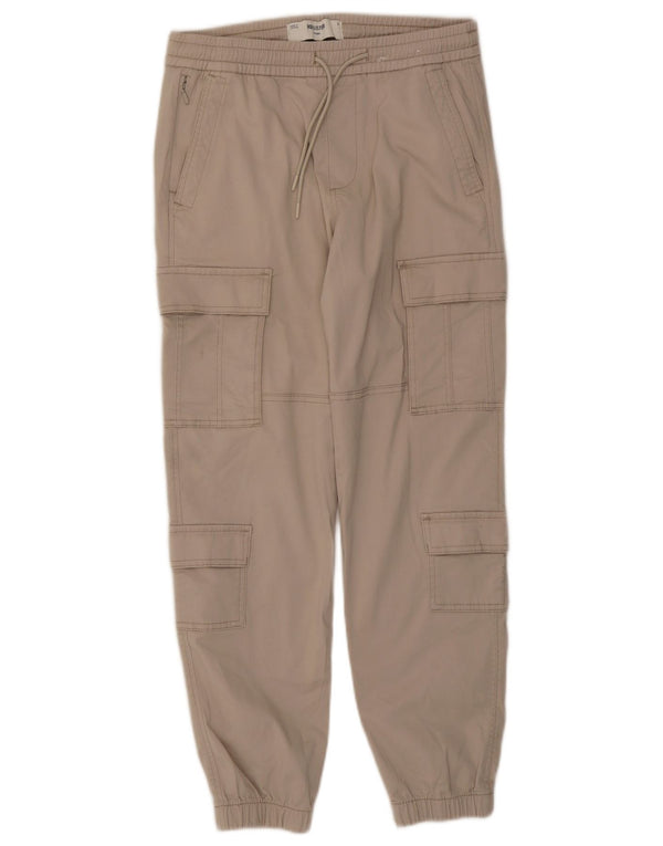 Pantaloni cargo Hollister Mens Joggers Small W29 L28 Beige Bumbac
