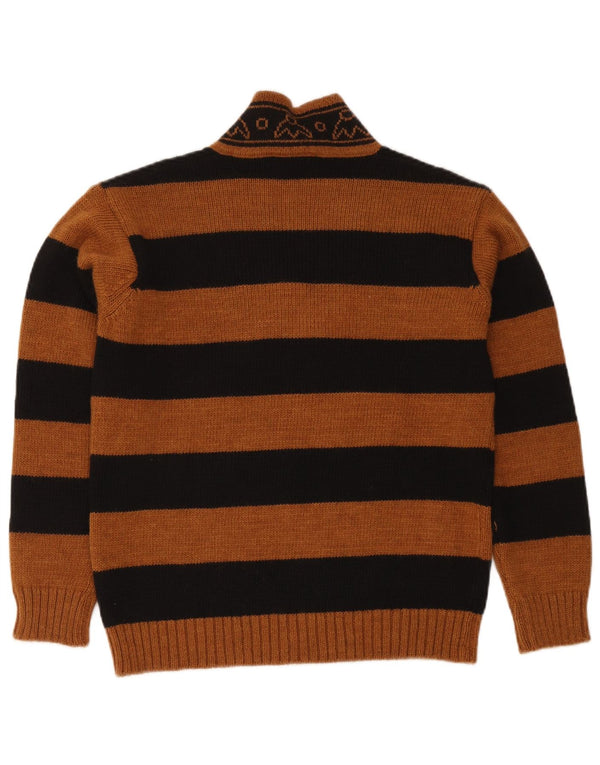 Pietronilla Jersey con cuello en V para mujer UK 10 Small Brown Stripes