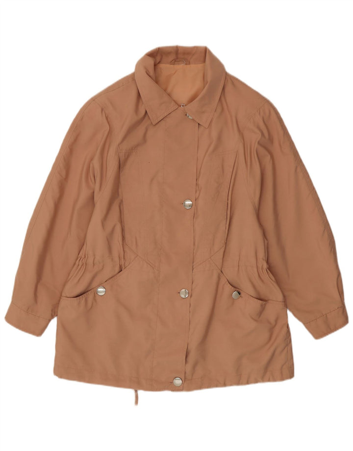 Vintage Womens Bomber Jacket UK 16 Large Beige Polyester