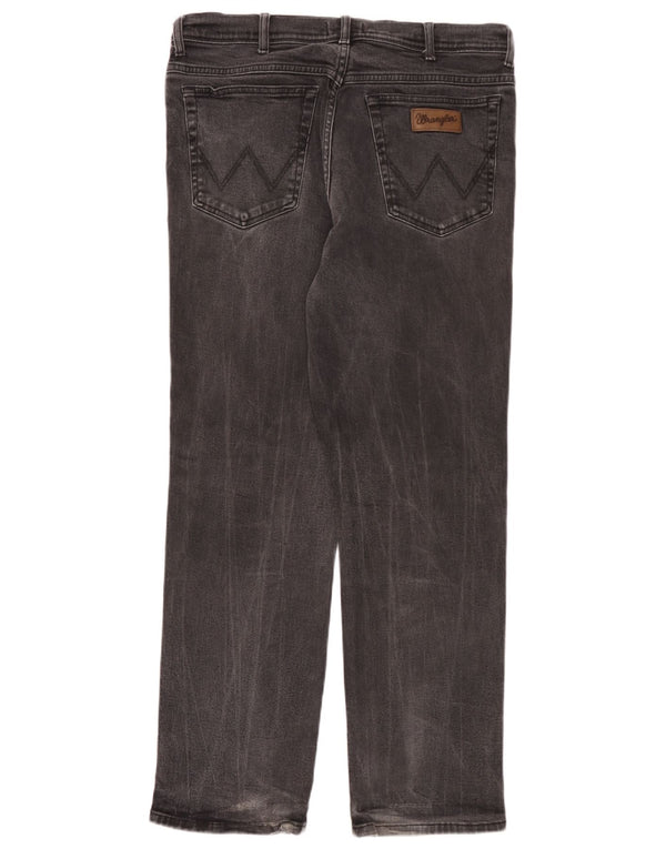 Wrangler Mens Texas Stretch Straight Jeans W38 L32 Grey Cotton