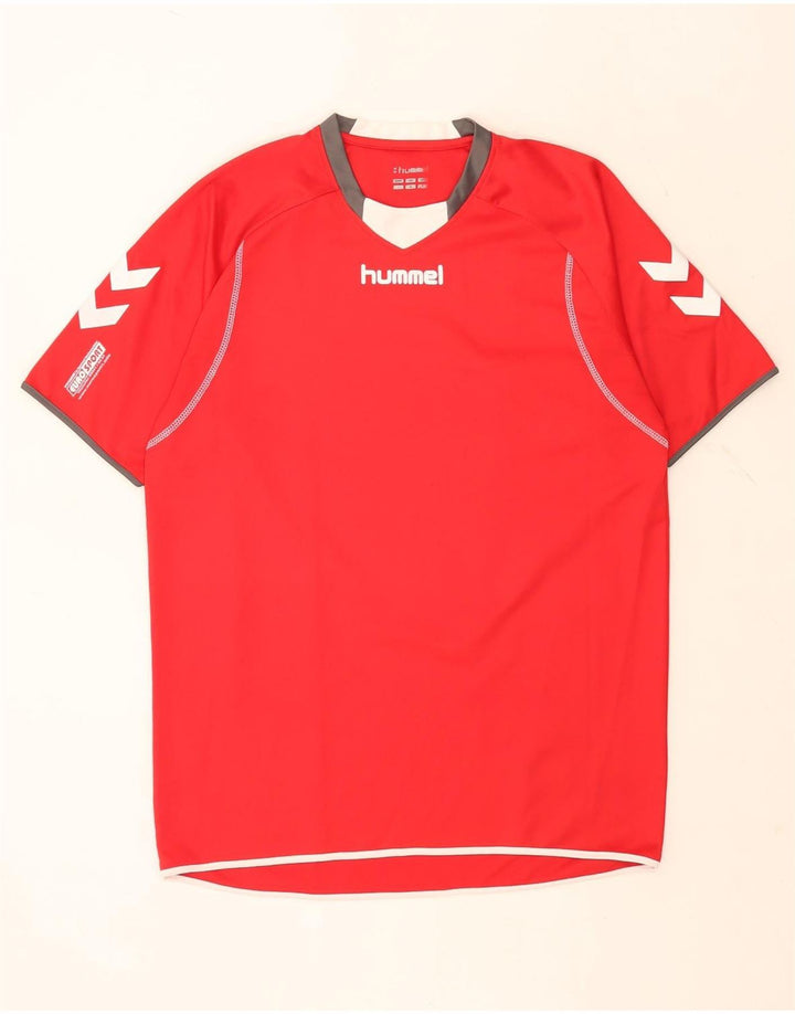 Hummel Herre grafisk T-shirt Top Medium Rød Colourblock Polyester