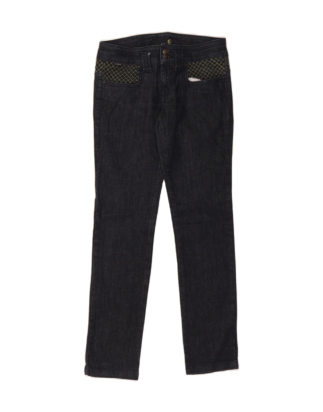 JUST CAVALLI Womens Straight Jeans W30 L30 Navy Blue Designer Vintage Just Cavalli and Second-Hand Just Cavalli from Messina Hembry 
