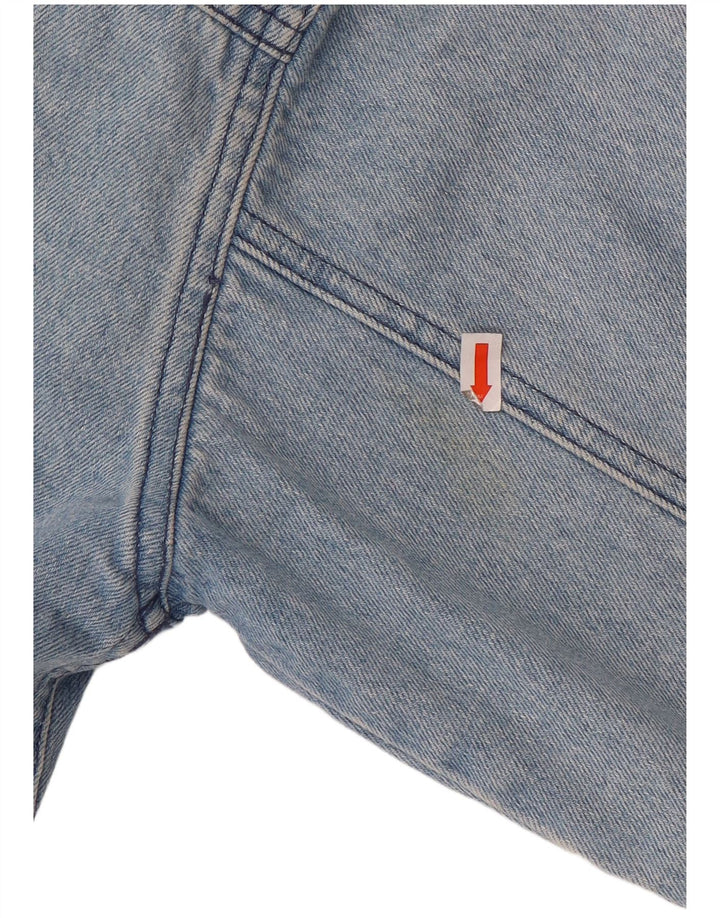 Vintage drenge grafisk denimjakke 11-12 år stor blå bomuld