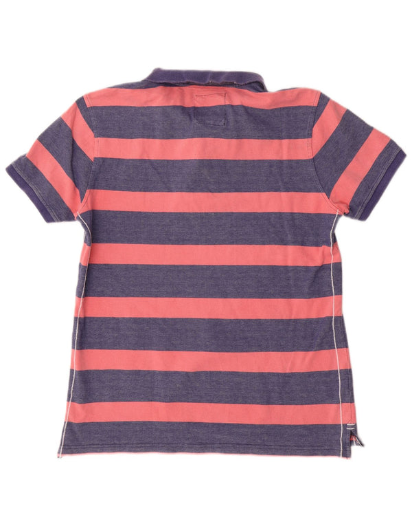 Crew Clothing Polo da uomo in cotone a righe medie blu navy