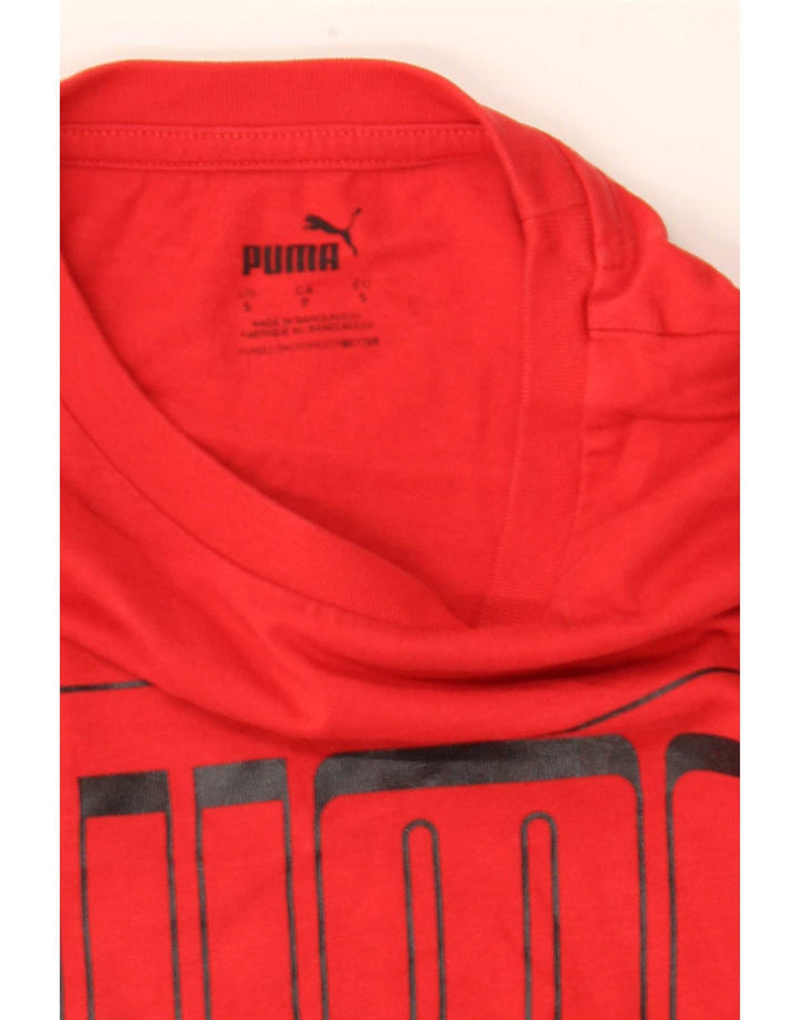 Puma Womens Graphic T-Shirt Top UK 10 Small Red