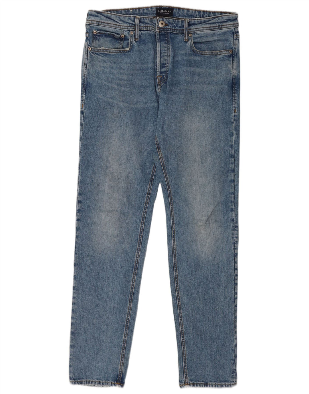 Jack & Jones Mens Slim Jeans W34 L34 Blue Cotton