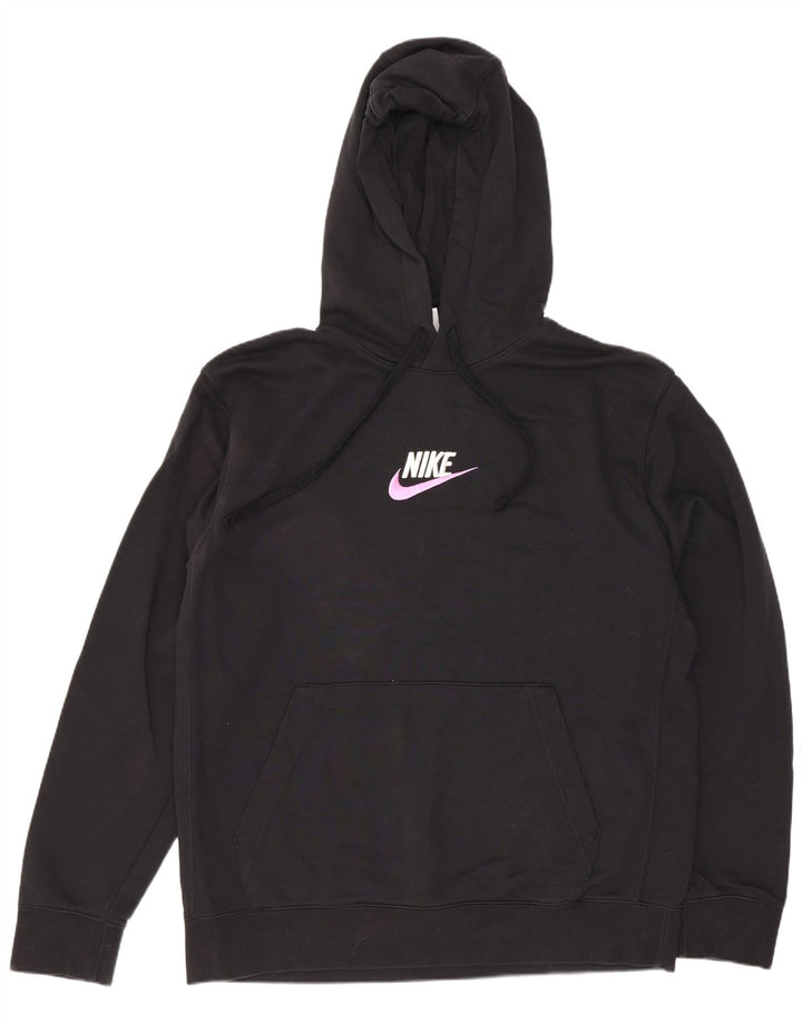 Nike Mens Hoodie Jumper Large Black Cotton