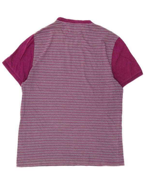 Penguin T-Shirt Homme Haut Large Violet Rayé Coton